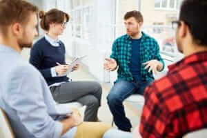 Group therapy in a drug addiction treatment program