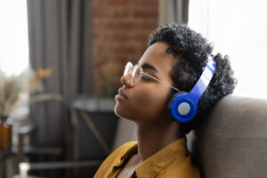 Person in a music therapy program